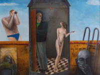 Ernesto Banderas - Chile 1956 - El mirador - acrilico sobre tela - 134 x 124 cms - 1991